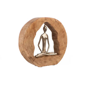 Skulptur – Aluminium Holz, Antikes Finish, Yoga Motiv, 27 cm - Health | Gilde