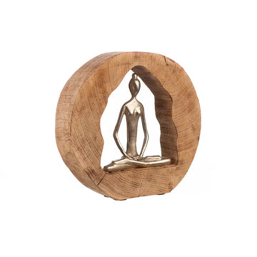 Skulptur – Aluminium Holz, Antikes Finish, Yoga Motiv, 27 cm - Health | Gilde