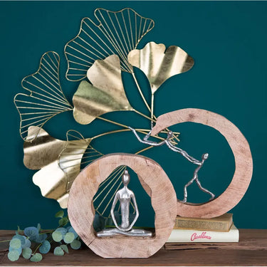 Skulptur – Aluminium Holz, Antikes Finish, Yoga Motiv, 27 cm - Health | Gilde