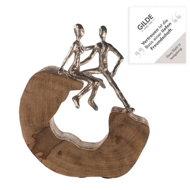 Skulptur – Aluminium Figur, Antik Finish, Paar Motiv, 27cm Höhe - Secure | Gilde