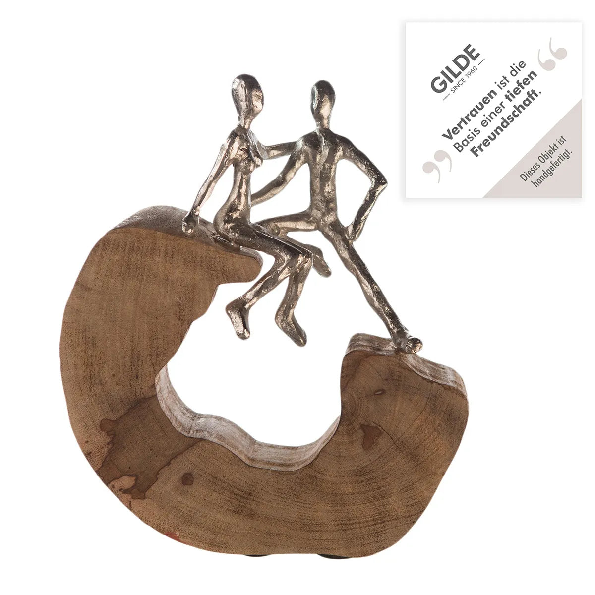 Skulptur – Aluminium Figur, Antik Finish, Paar Motiv, 27cm Höhe - Secure | Gilde