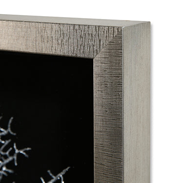 Wandbild – Glas Oberfläche, Silberfarbene Optik, Filigrane Struktur - Lebensbaum | Gilde