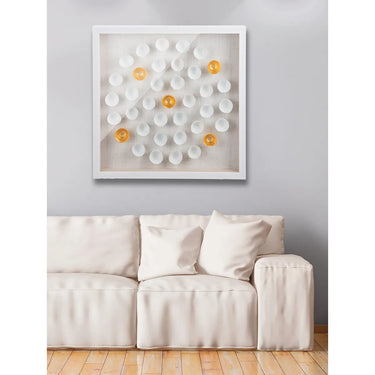 Wandbild – Glas Oberfläche, Goldfarbene Akzente, Geometrisches Design - Golden Glow | Gilde