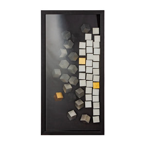 Wandbild – Glas Oberfläche, Metallische Optik, Würfel Design - Cubes | Gilde