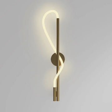 Wall light with gold-colored aluminum body, silicone rope diffuser and warm white LED light - Tau | Maytoni