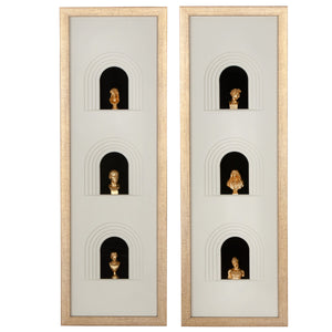 Wandbild – MDF-Oberfläche, Goldfarbene Akzente, Büstenmotiv – Ionic | Gilde