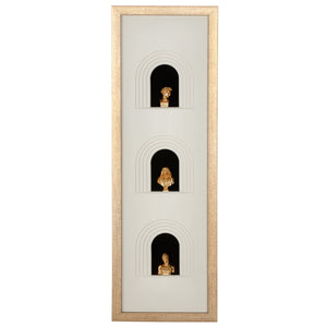 Wandbild – MDF-Oberfläche, Goldfarbene Akzente, Büstenmotiv – Ionic | Gilde