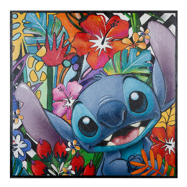 Wandbild – Holzrahmen Design, Leinwand Struktur, Blumen Motiv - Stitch | Gilde