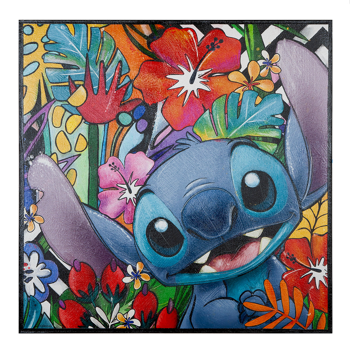 Wandbild – Holzrahmen Design, Leinwand Struktur, Blumen Motiv - Stitch | Gilde
