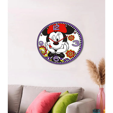 Wanduhr – Kunststoff Oberfläche, Blumen Muster, Schleifen Design - Minnie | Gilde