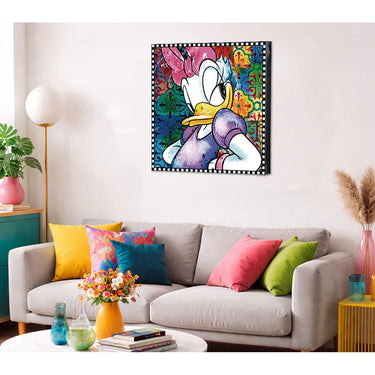 Wandbild  – Pop Art, Leinwand Druck, Charakter Motiv - Daisy Duck | Gilde