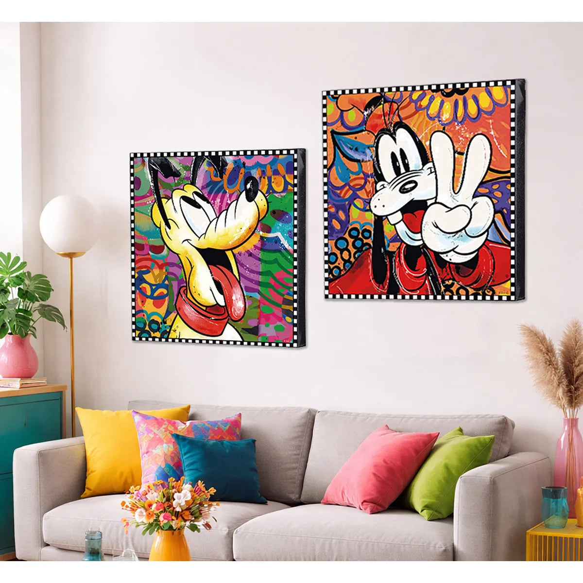 Wandbild – Holzrahmen Design, Leinwand Struktur, Pop Art Motiv - Pluto | Gilde