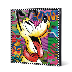 Wandbild – Holzrahmen Design, Leinwand Struktur, Pop Art Motiv - Pluto | Gilde