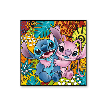 Wandbild – Pop Art, Leinwand Druck, Charakter Motiv, 70cm Höhe - Stitch & Angel | Gilde
