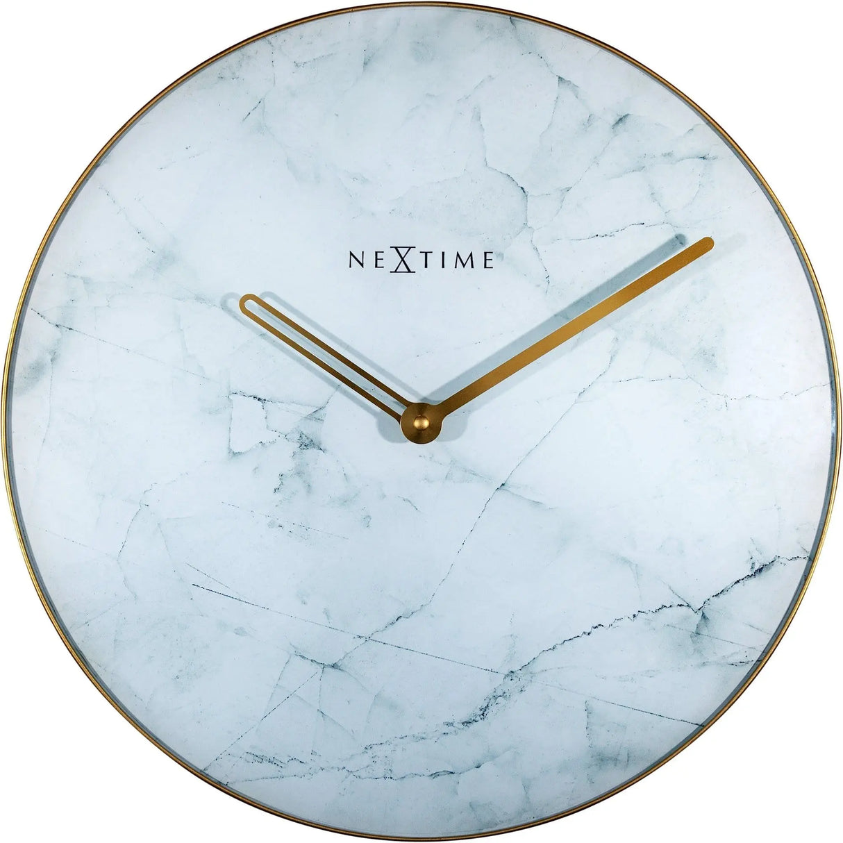 Wanduhr – Edle Marmoroptik, Goldene Zeiger, Elegante Glasfront - Marmor | NeXtime