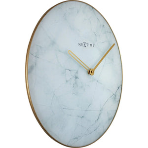 Wanduhr – Edle Marmoroptik, Goldene Zeiger, Elegante Glasfront - Marmor | NeXtime