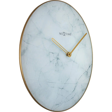 Wanduhr – Edle Marmoroptik, Goldene Zeiger, Elegante Glasfront - Marmor | NeXtime