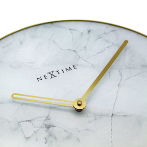 Wanduhr – Edle Marmoroptik, Goldene Zeiger, Elegante Glasfront - Marmor | NeXtime