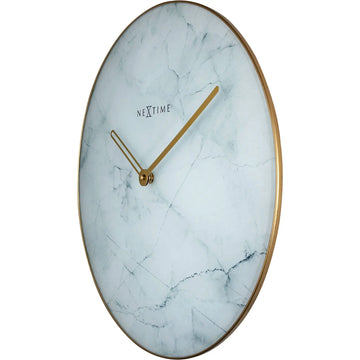 Wanduhr – Edle Marmoroptik, Goldene Zeiger, Elegante Glasfront - Marmor | NeXtime