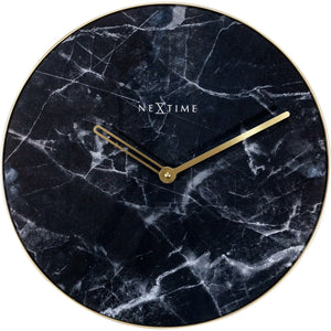Wanduhr – Marmor-Glas, Goldene Zeiger, Elegantes Design | NeXtime