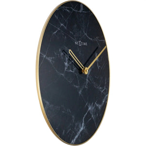 Wanduhr – Marmor-Glas, Goldene Zeiger, Elegantes Design | NeXtime