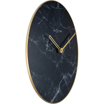 Wanduhr – Marmor-Glas, Goldene Zeiger, Elegantes Design | NeXtime