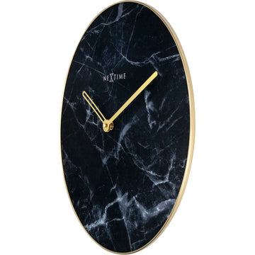 Wanduhr – Marmor-Glas, Goldene Zeiger, Elegantes Design | NeXtime