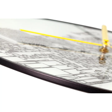 Wanduhr – Lautloses Uhrwerk, Jazzmotiv, Glasdesign - Trumpet City | NeXtime