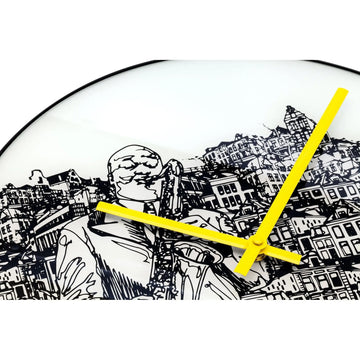 Wanduhr – Elegantes Glas, Stadtmotiv, Leises Werk - Sax City | NeXtime