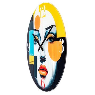 Wanduhr – Buntes Glas, Ausdrucksstarkes Design, Stilles Werk - Vogue | NeXtime