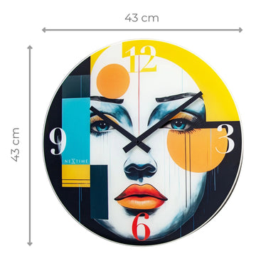 Wanduhr – Buntes Glas, Ausdrucksstarkes Design, Stilles Werk - Vogue | NeXtime