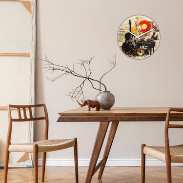 Wanduhr – Buntes Glas, Kräftige Grafik, Stilles Werk - Blues | NeXtime