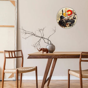 Wanduhr – Buntes Glas, Kräftige Grafik, Stilles Werk - Blues | NeXtime