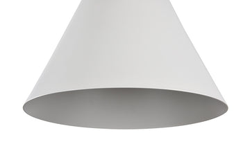 Pendant lamp with white metal shade and beech wood detail in modern design – Bicones | Maytoni