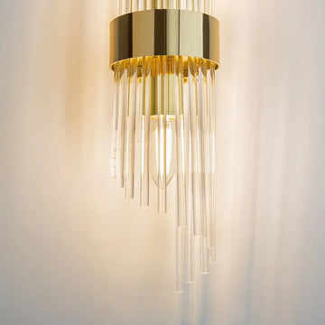Wandleuchte – Goldfarbenes Metall, 2× E14 Fassung, Glasschirme, 60 W Leistung, Höhe 46,2 cm - Frame | Maytoni