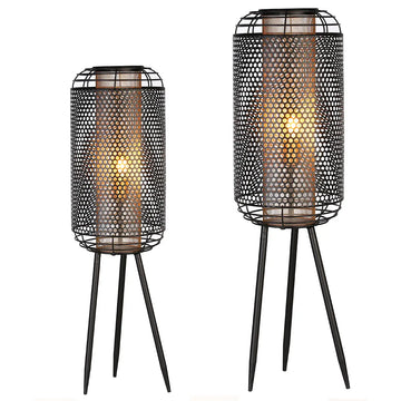 Stehleuchte – Schwarzes Metall, Schlanke Silhouette, Industrial Stil, 93 cm - Industrial | Gilde