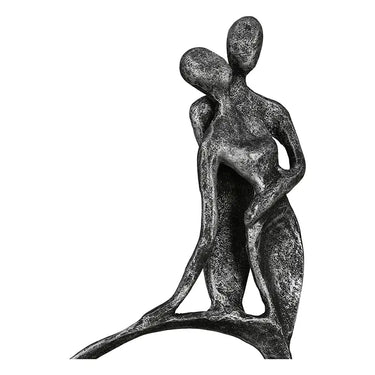 Herzskulptur – Antikes Eisen, Matte Struktur, Paarmotiv, 23 cm - Stand by me | GILDE