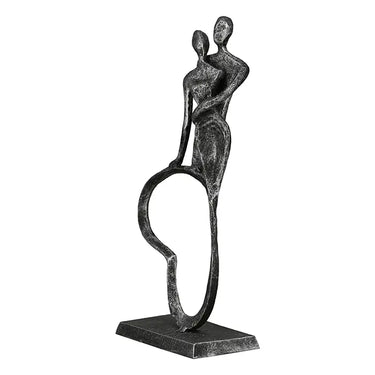 Herzskulptur – Antikes Eisen, Matte Struktur, Paarmotiv, 23 cm - Stand by me | GILDE
