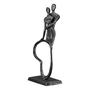 Herzskulptur – Antikes Eisen, Matte Struktur, Paarmotiv, 23 cm - Stand by me | Gilde
