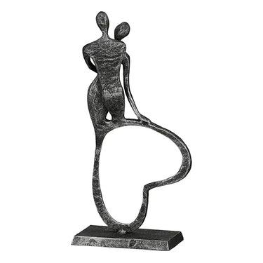 Herzskulptur – Antikes Eisen, Matte Struktur, Paarmotiv, 23 cm - Stand by me | GILDE