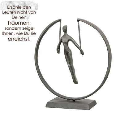 Skulptur – Braunes Eisen, Weibliches Motiv, Dynamische Haltung, 21 cm - Gymnast | GILDE