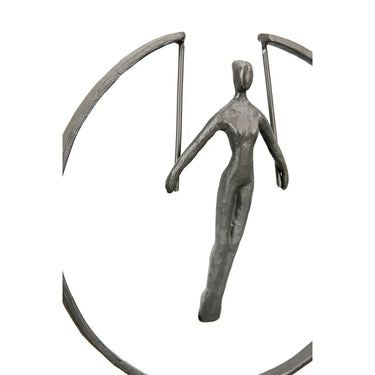 Skulptur – Braunes Eisen, Weibliches Motiv, Dynamische Haltung, 21 cm - Gymnast | GILDE