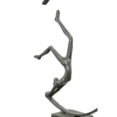 Skulptur – Braunes Eisen, Weibliches Motiv, Dynamische Haltung, 29 cm - Gymnast | GILDE