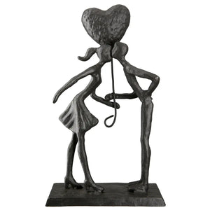 Skulptur – Braunes Eisen, Strukturierte Oberfläche, Romantisches Paarmotiv, 22.5 cm - Liebespaar | Gilde