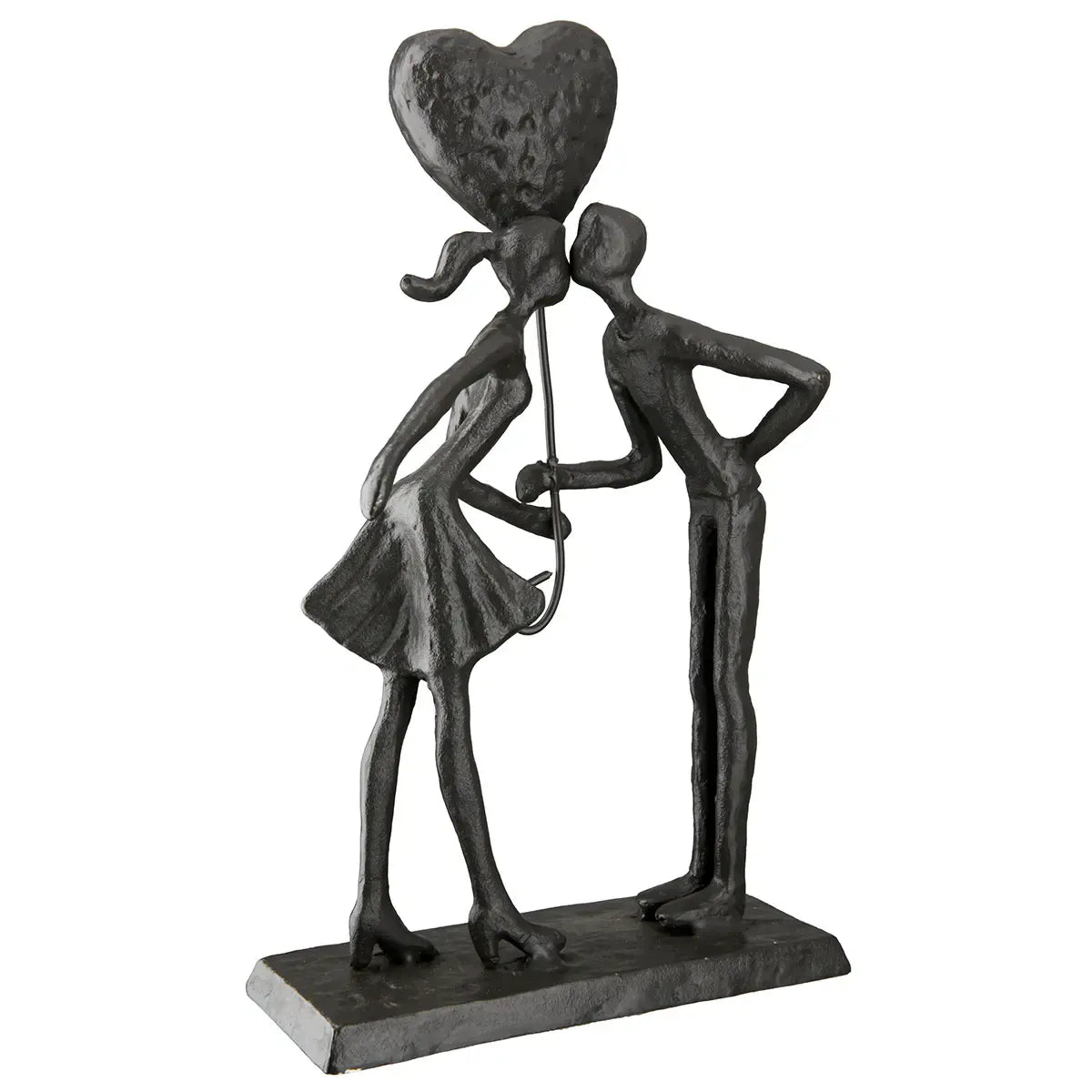 Skulptur – Braunes Eisen, Strukturierte Oberfläche, Romantisches Paarmotiv, 22.5 cm - Liebespaar | Gilde
