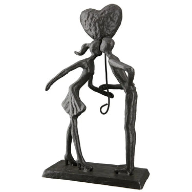 Skulptur – Braunes Eisen, Strukturierte Oberfläche, Romantisches Paarmotiv, 22.5 cm - Liebespaar | GILDE