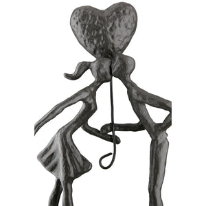 Skulptur – Braunes Eisen, Strukturierte Oberfläche, Romantisches Paarmotiv, 22.5 cm - Liebespaar | Gilde