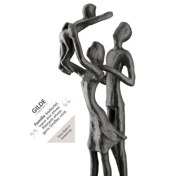 Skulptur – Braunes Eisen, Strukturierte Oberfläche, Familienmotiv, 20 cm - Familienglück | Gilde