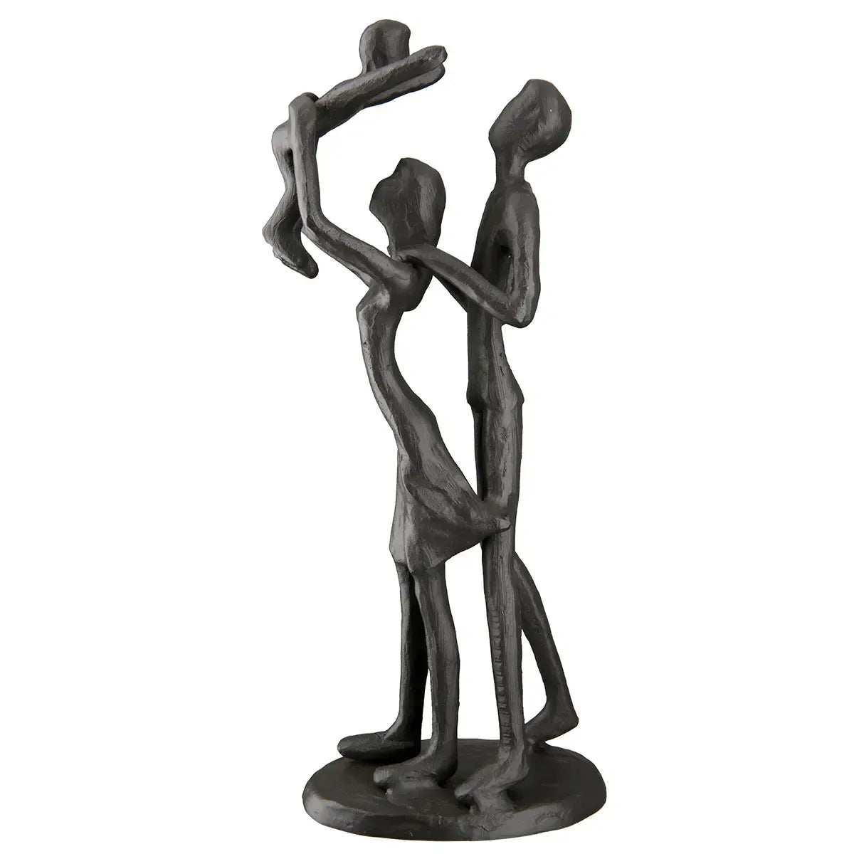 Skulptur – Braunes Eisen, Strukturierte Oberfläche, Familienmotiv, 20 cm - Familienglück | Gilde