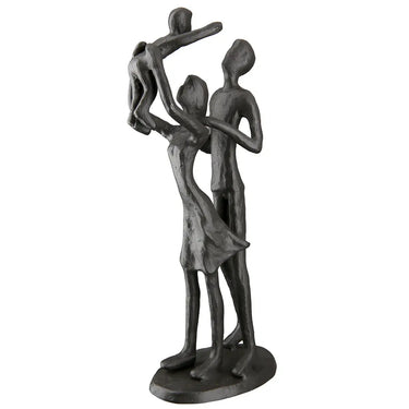 Skulptur – Braunes Eisen, Strukturierte Oberfläche, Familienmotiv, 20 cm - Familienglück | GILDE